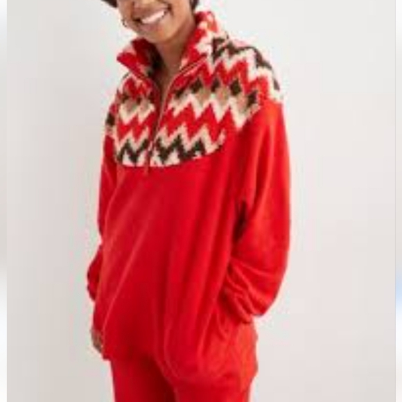 Aerie hometown holiday 1/4 zip sweatshirt size small - Picture 1 of 11